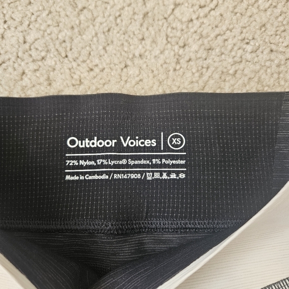 Outdoor Voices Leggings Medium Hi Rise Colorblock TechSweat Zoom White Black XS - Picture 4 of 8